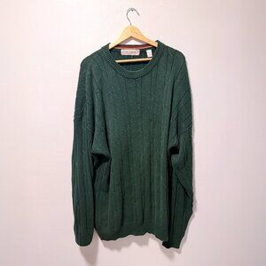 John Ashford Hunter Green 100% Cotton Sweater XXL